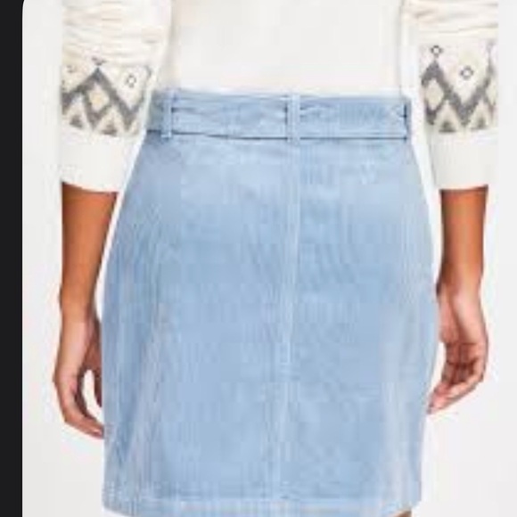 LOFT Blue A-Line Mini Skirt with Tie Front - Picture 2 of 8